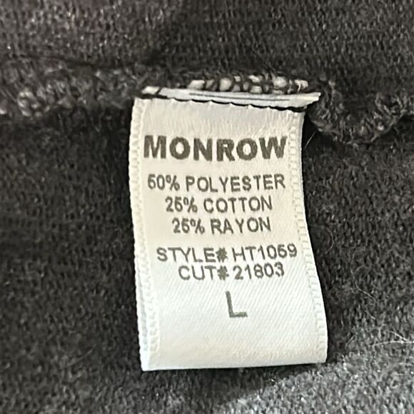 Monrow Gray Crop Animal Print Monrow Sweatshirt - Picture 7 of 7